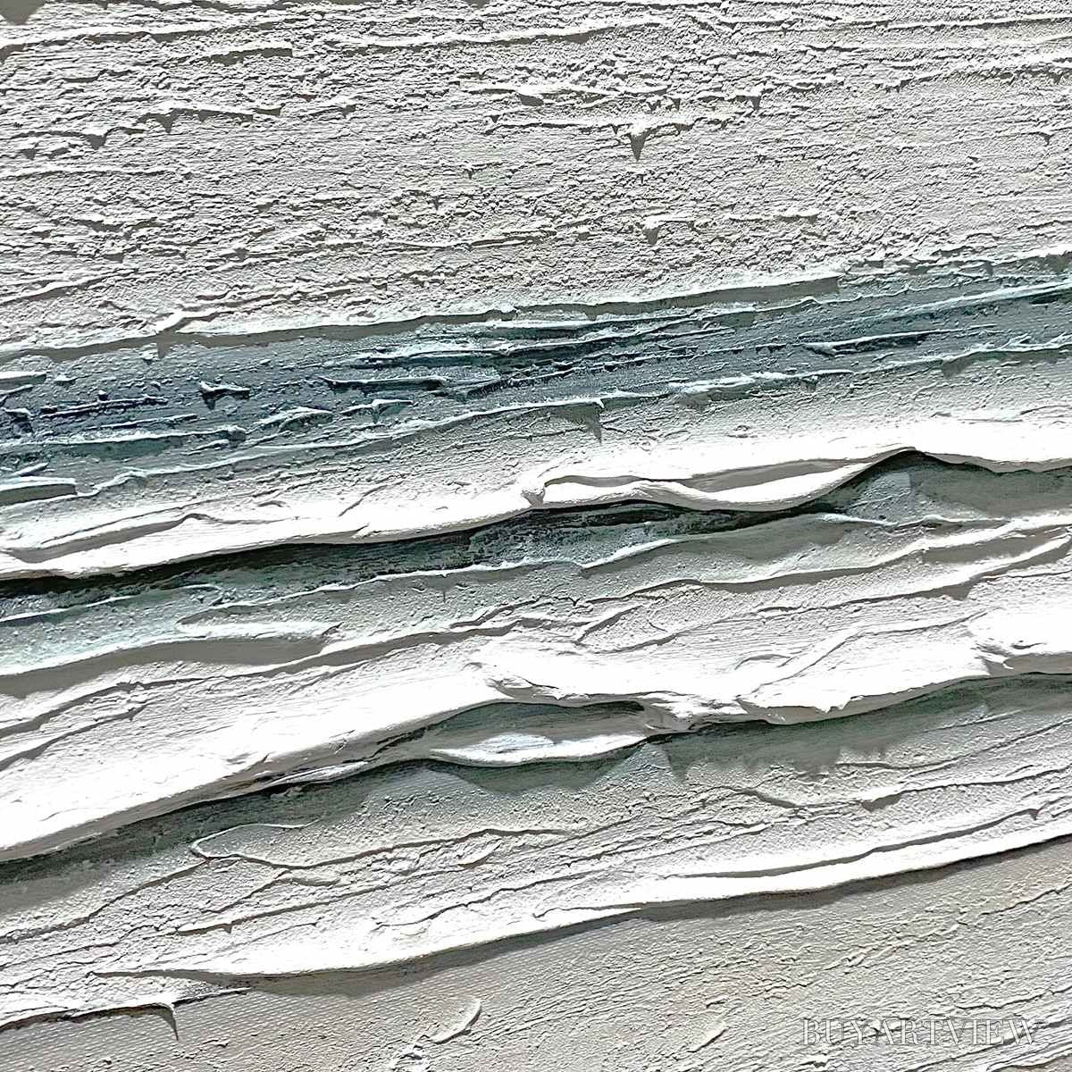 ARTOVITAS Whispering Tide – Textured Wabi Sabi Beach Scene Painting - image 3