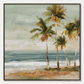ARTOVITAS Coastal Whisper – Wabi Sabi Palm Tree Beach & Sea Painting - image 1