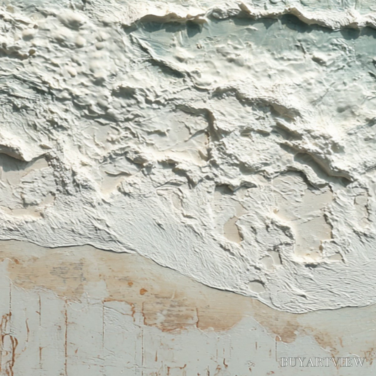 ARTOVITAS Whispering Tide – Textured Minimalist Impasto Seascape Painting - image 3