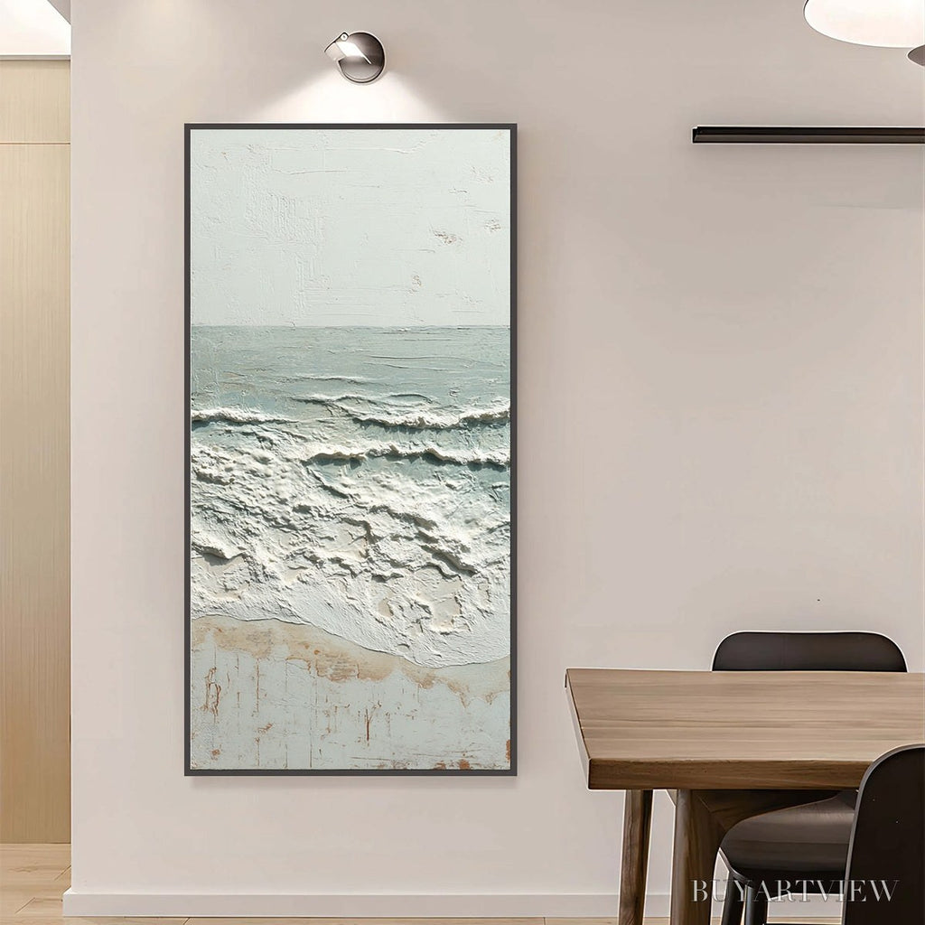 ARTOVITAS Whispering Tide – Textured Minimalist Impasto Seascape Painting - image 4