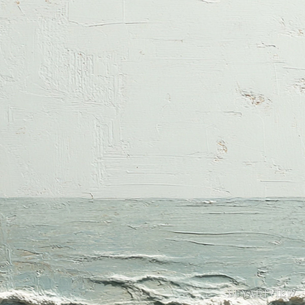 ARTOVITAS Whispering Tide – Textured Minimalist Impasto Seascape Painting - image 5