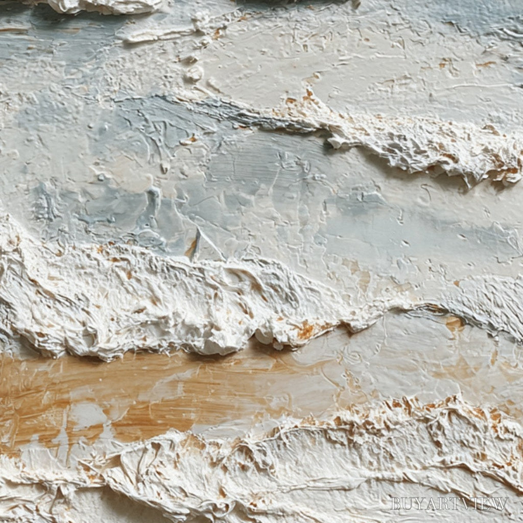 ARTOVITAS Whispering Tides – Heavily Textured Wabi Sabi Seascape Painting - image 3