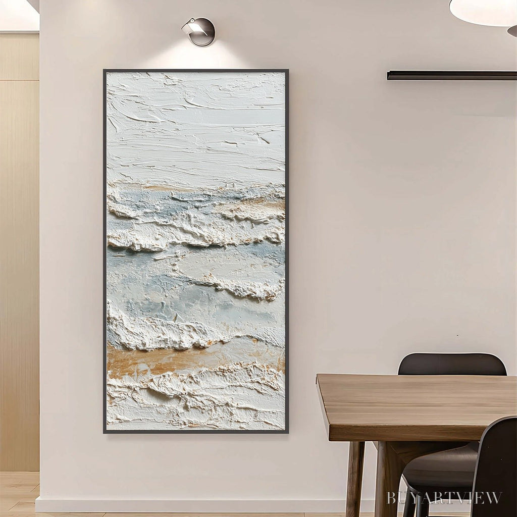ARTOVITAS Whispering Tides – Heavily Textured Wabi Sabi Seascape Painting - image 4