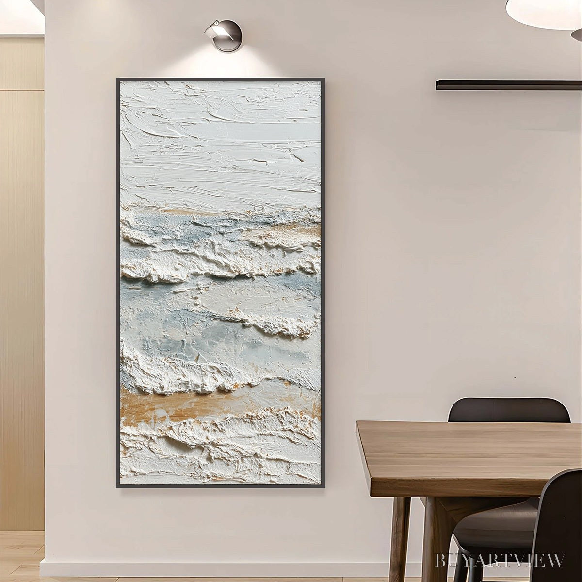 ARTOVITAS Whispering Tides – Heavily Textured Wabi Sabi Seascape Painting - image 4