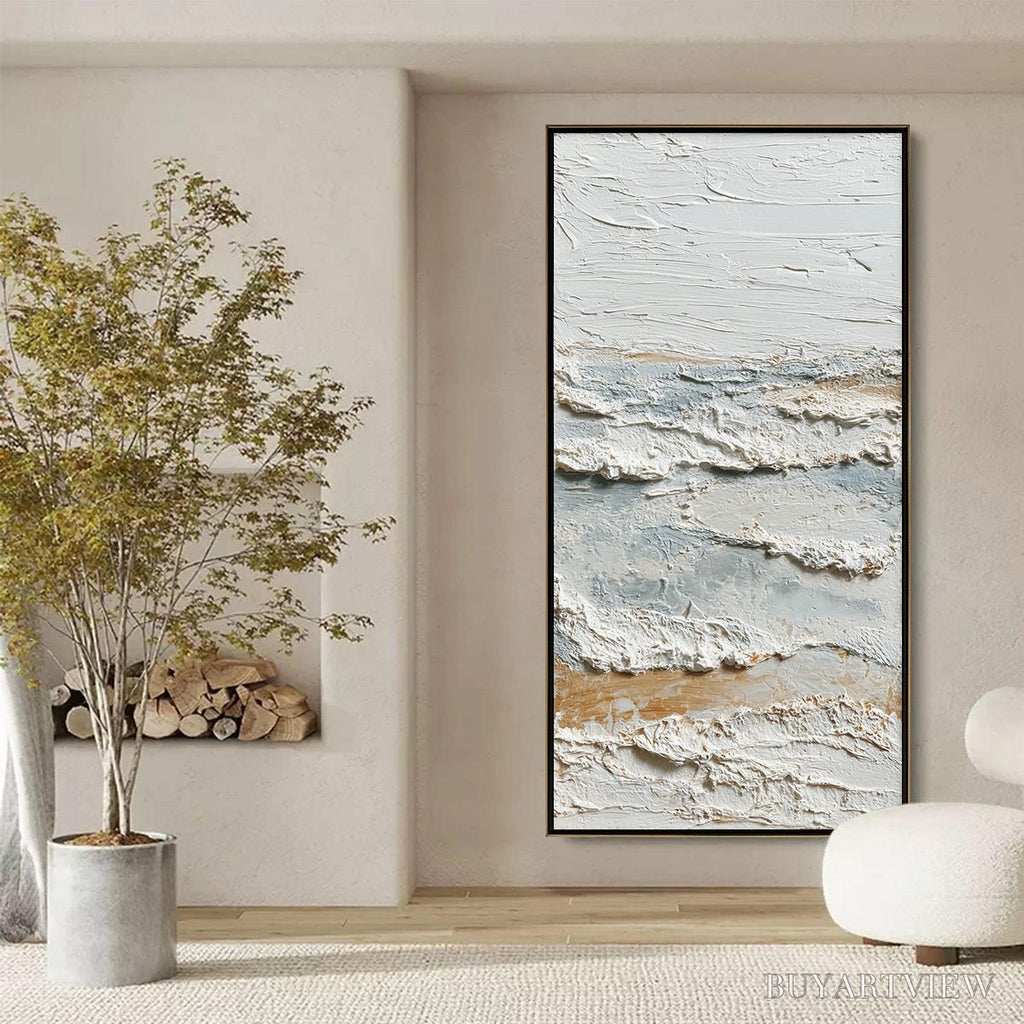 ARTOVITAS Whispering Tides – Heavily Textured Wabi Sabi Seascape Painting - image 6