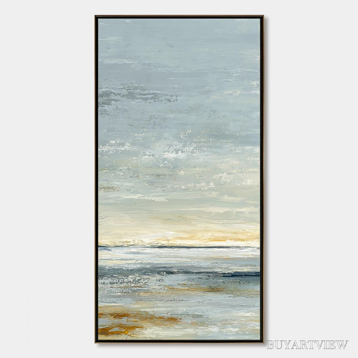 ARTOVITAS Quiet Horizon – Textured Minimalist Wabi Sabi Seascape - image 1
