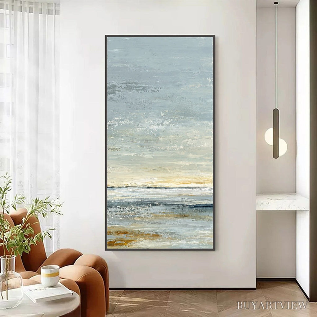 ARTOVITAS Quiet Horizon – Textured Minimalist Wabi Sabi Seascape - image 2