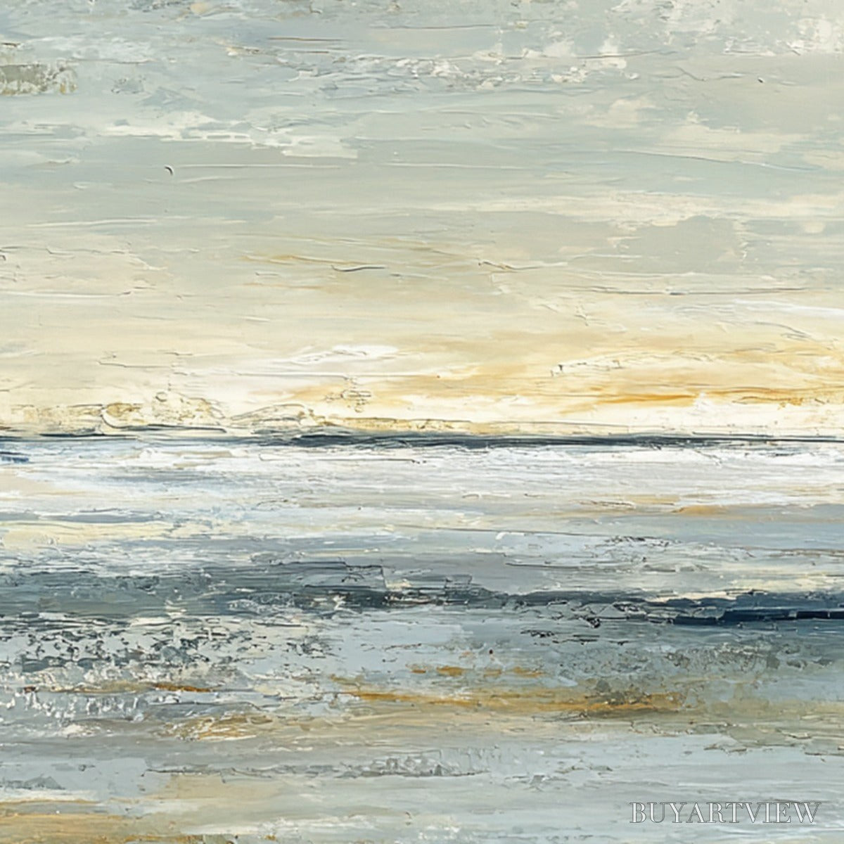 ARTOVITAS Quiet Horizon – Textured Minimalist Wabi Sabi Seascape - image 3