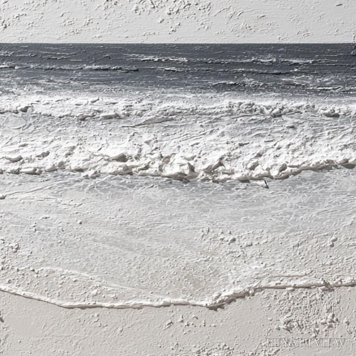 ARTOVITAS Eternal Shore – Wabi Sabi Textured Minimalist Seascape Painting - image 3