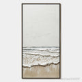 ARTOVITAS Coastal Whisper – Textured Minimalist Wabi Sabi Beach Painting - image 1