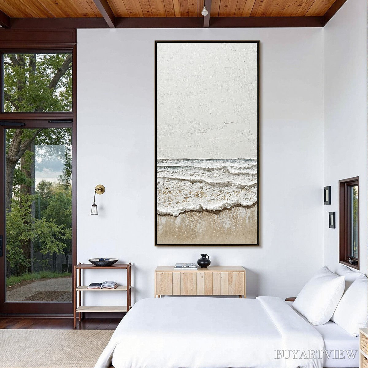ARTOVITAS Coastal Whisper – Textured Minimalist Wabi Sabi Beach Painting - image 4
