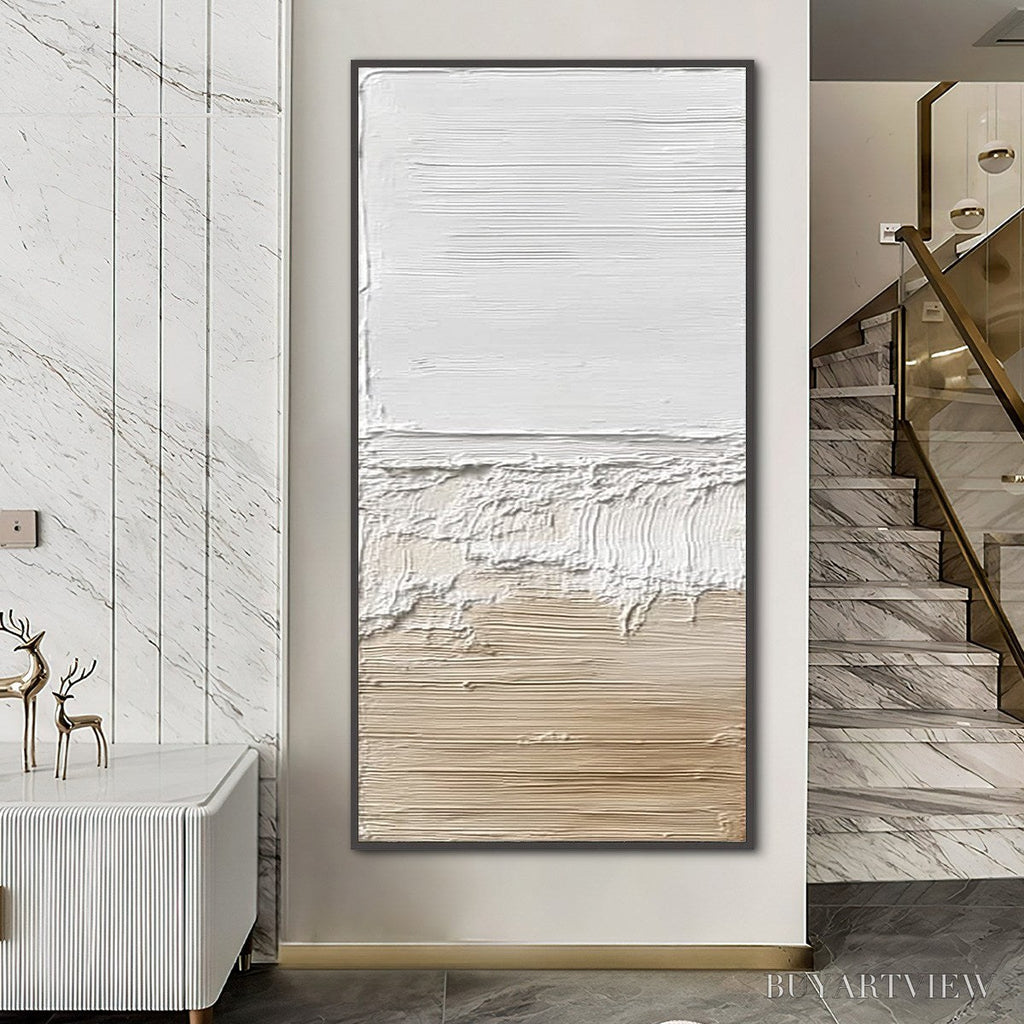 ARTOVITAS Shoreline Echo – Wabi Sabi Textured Minimalist Painting - image 2