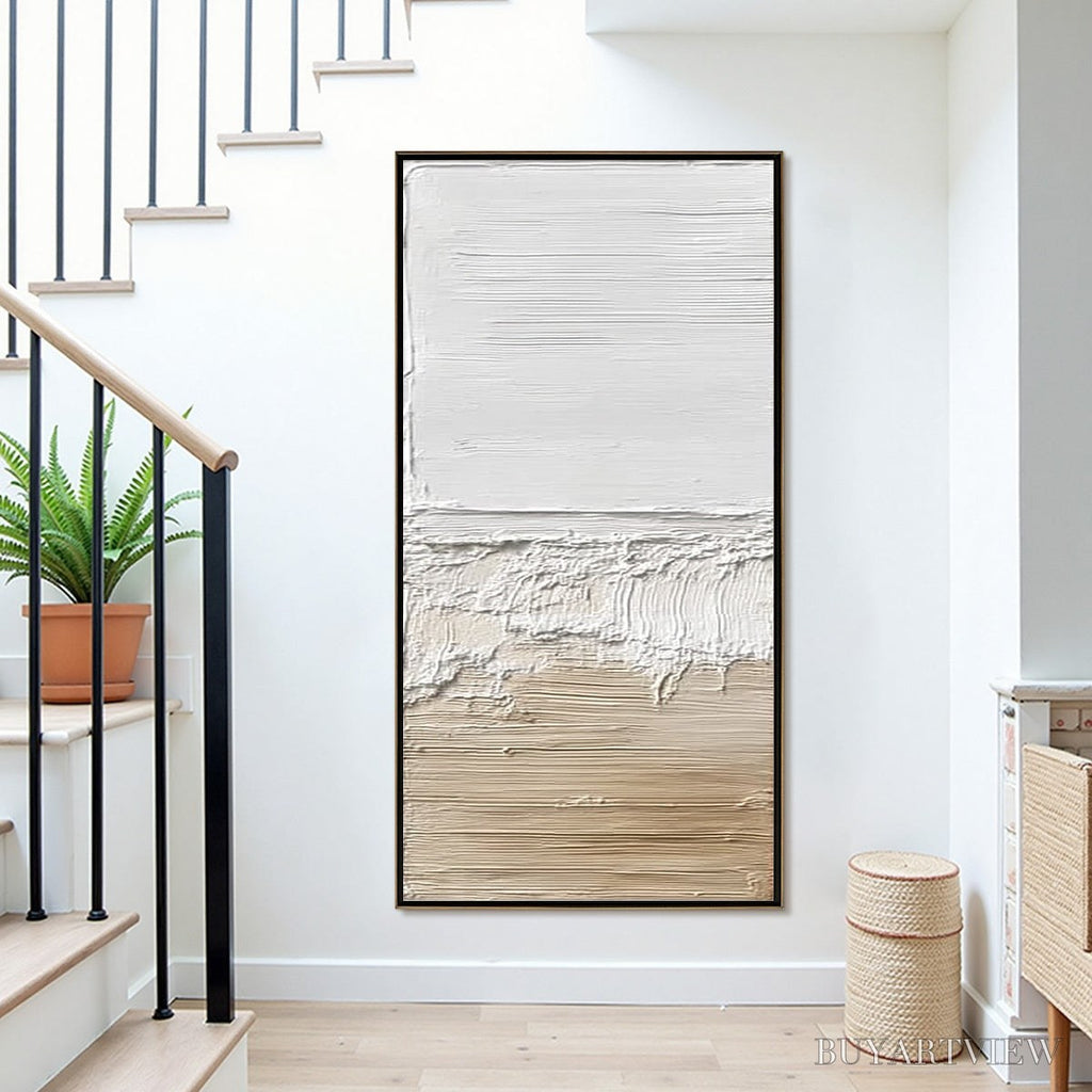 ARTOVITAS Shoreline Echo – Wabi Sabi Textured Minimalist Painting - image 3
