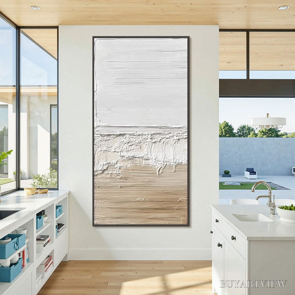 ARTOVITAS Shoreline Echo – Wabi Sabi Textured Minimalist Painting - image 4