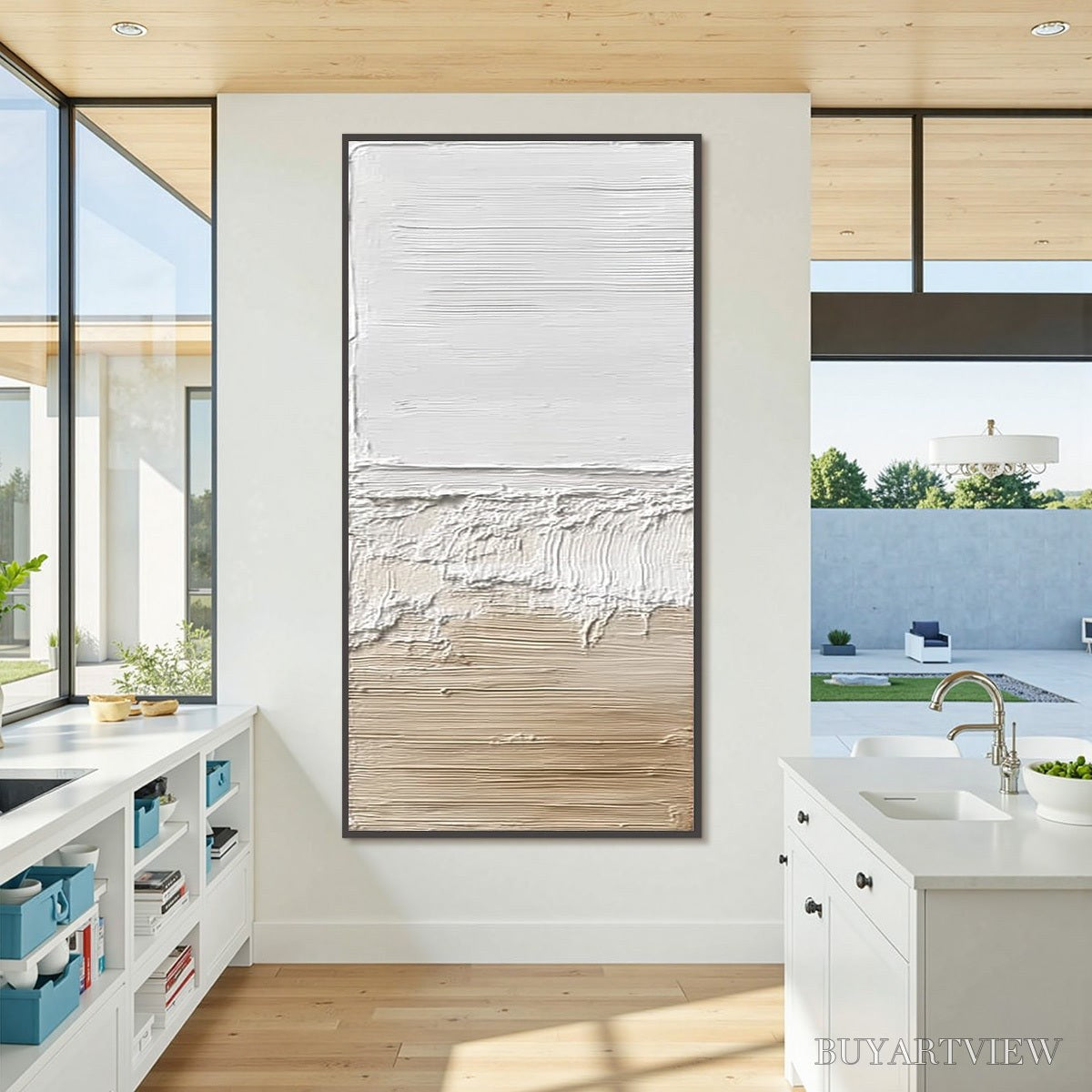 ARTOVITAS Shoreline Echo – Wabi Sabi Textured Minimalist Painting - image 4