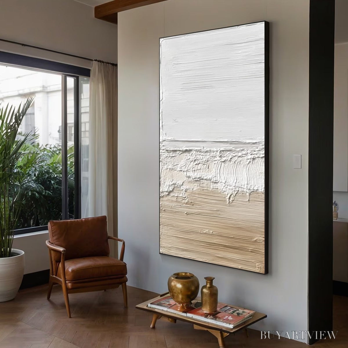 ARTOVITAS Shoreline Echo – Wabi Sabi Textured Minimalist Painting - image 5