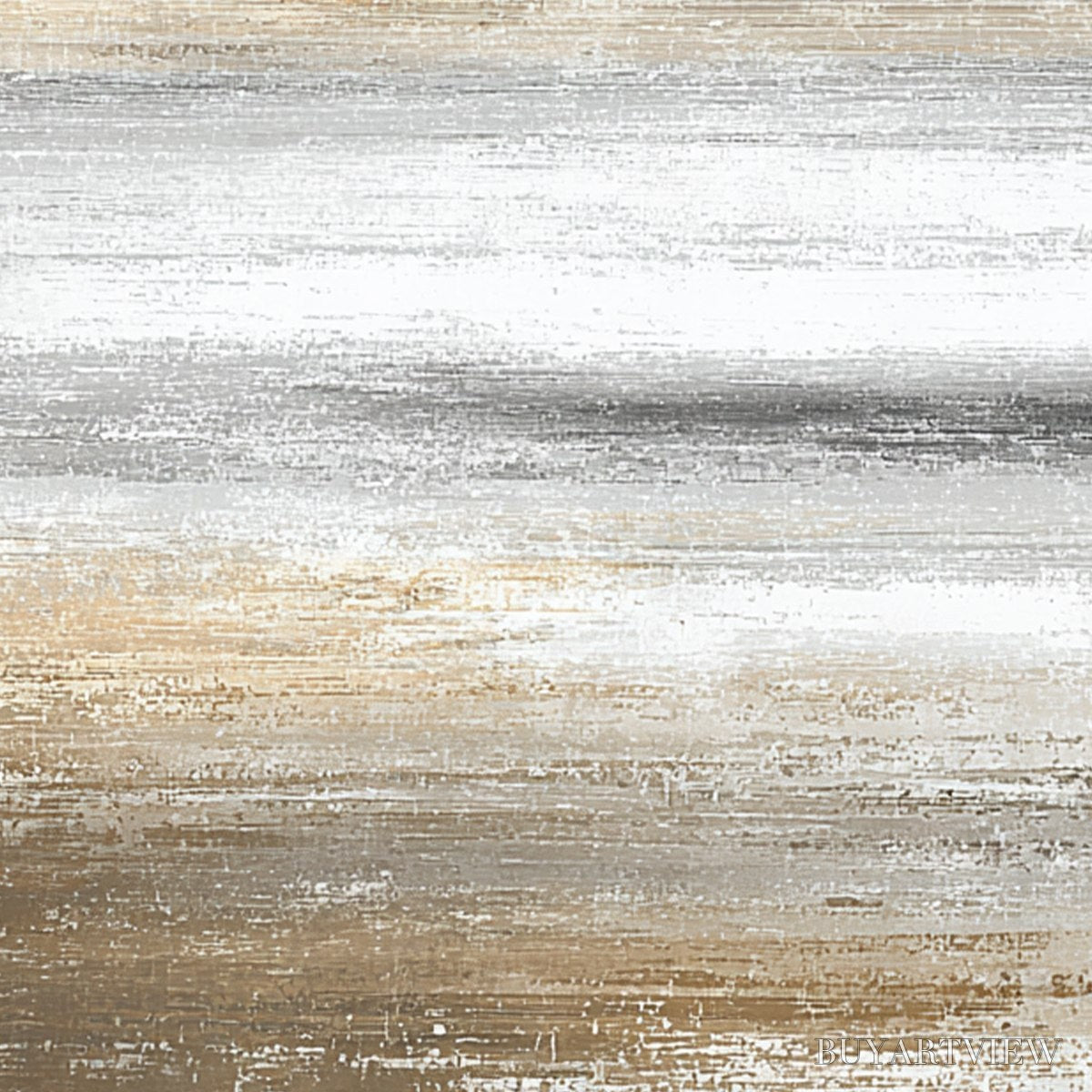 ARTOVITAS Sandstone Serenity – Minimalist Textured Abstract Seascape Painting - image 3