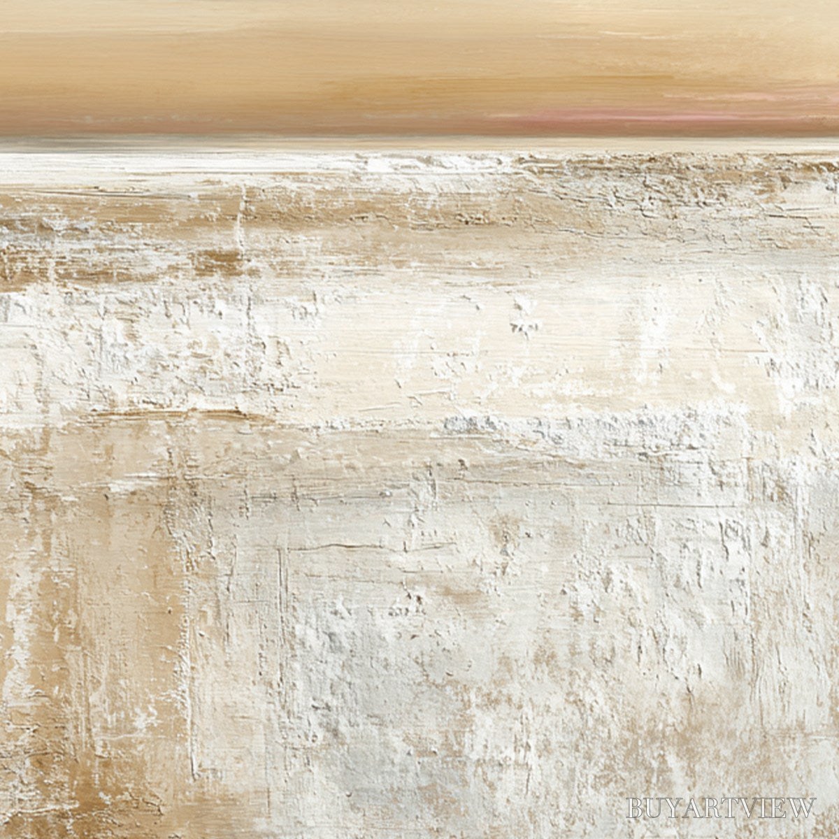 ARTOVITAS Quiet Shore – Textured Wabi Sabi Minimalist Beach Painting - image 3