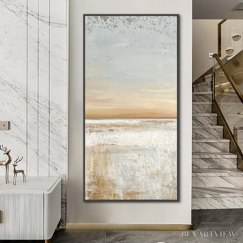 ARTOVITAS Quiet Shore – Textured Wabi Sabi Minimalist Beach Painting - image 6