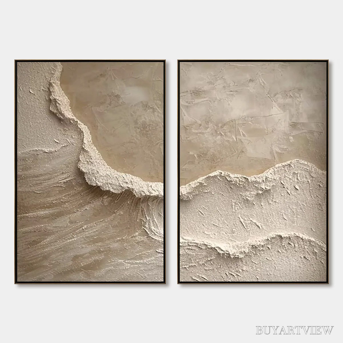ARTOVITAS Echoes of the Shore – Wabi Sabi Textured Beach Painting Set - image 1