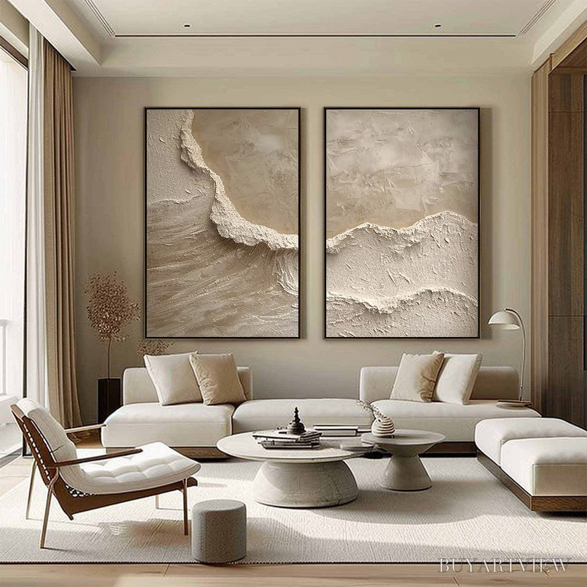 ARTOVITAS Echoes of the Shore – Wabi Sabi Textured Beach Painting Set - image 4