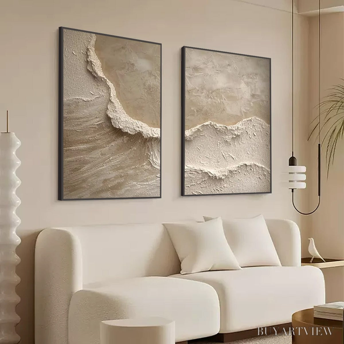 ARTOVITAS Echoes of the Shore – Wabi Sabi Textured Beach Painting Set - image 5
