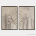 ARTOVITAS Zen Cascade – Wabi Sabi Textured Diptych - image 1