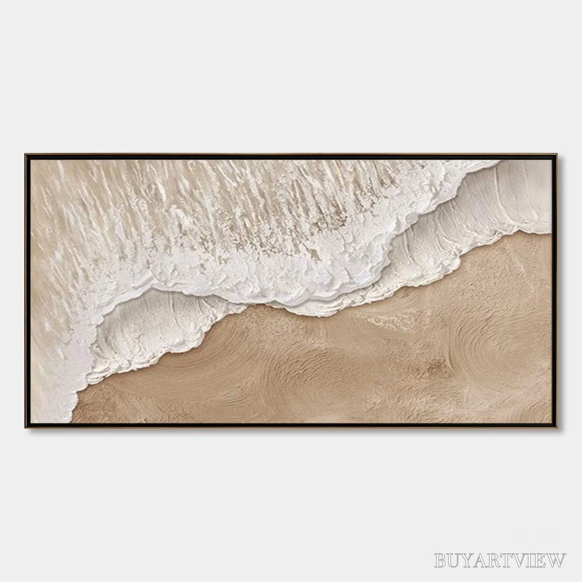 ARTOVITAS Eternal Tide – Textured Wabi Sabi Beach & Sea Painting - image 1