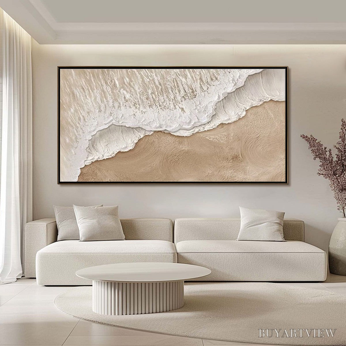 ARTOVITAS Eternal Tide – Textured Wabi Sabi Beach & Sea Painting - image 2