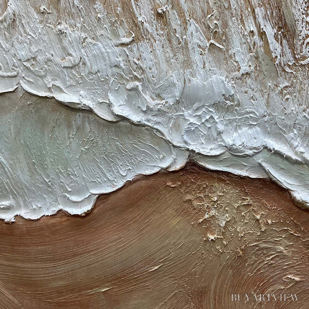 ARTOVITAS Eternal Tide – Textured Wabi Sabi Beach & Sea Painting - image 3