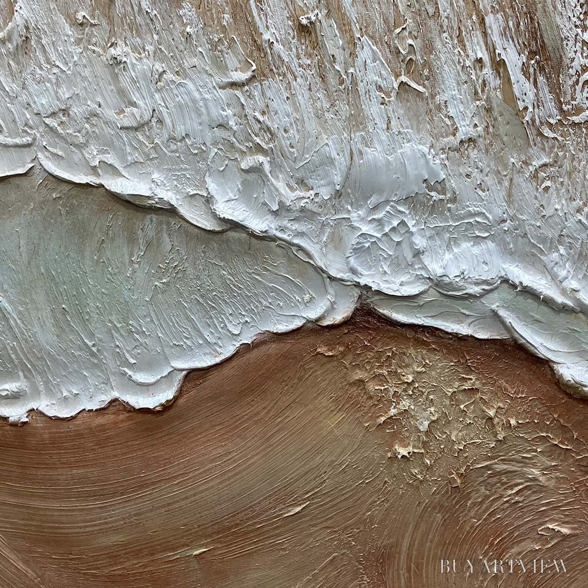 ARTOVITAS Eternal Tide – Textured Wabi Sabi Beach & Sea Painting - image 3