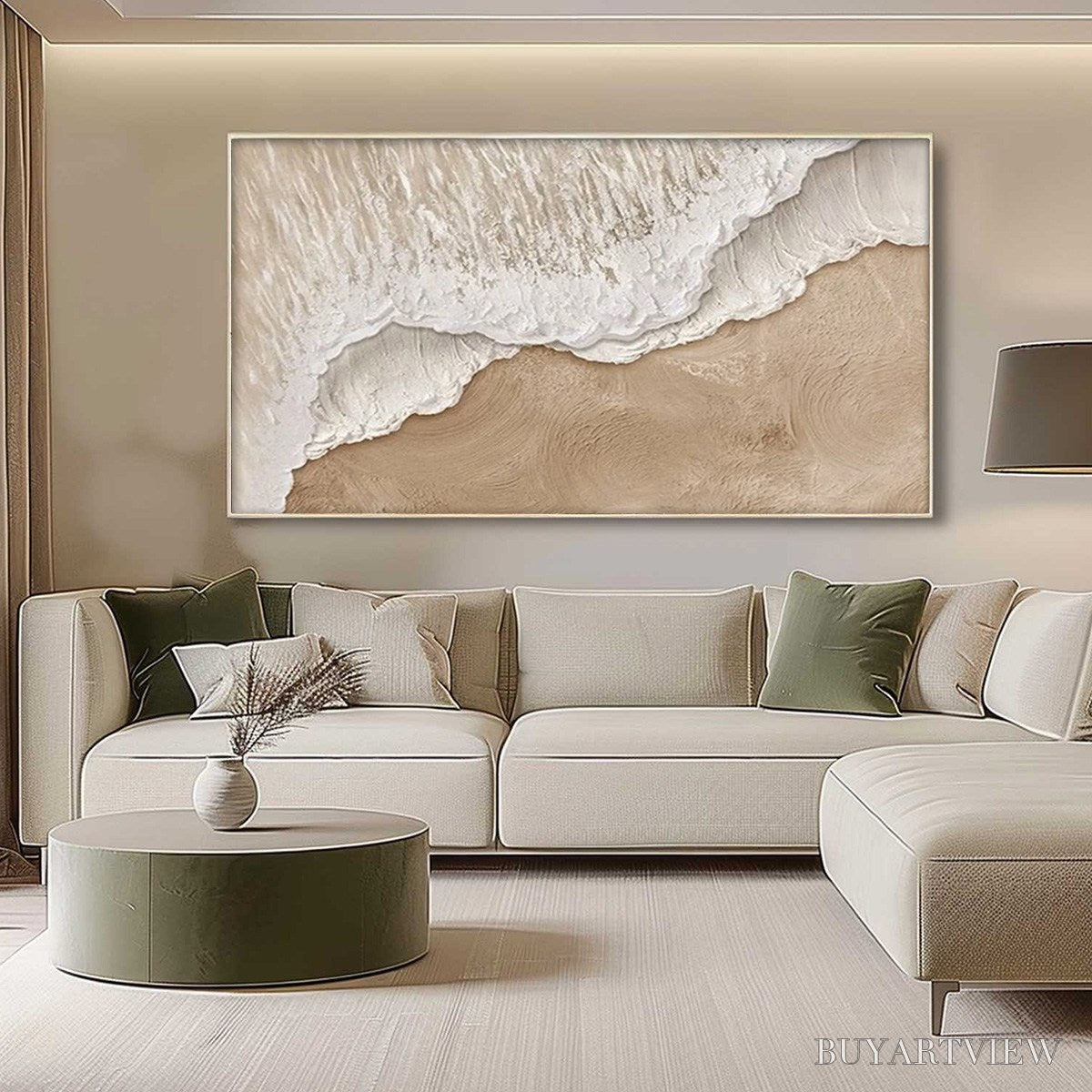 ARTOVITAS Eternal Tide – Textured Wabi Sabi Beach & Sea Painting - image 5