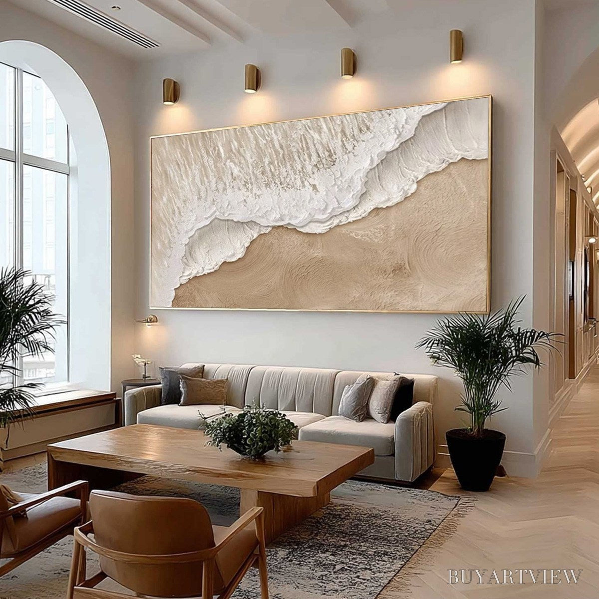 ARTOVITAS Eternal Tide – Textured Wabi Sabi Beach & Sea Painting - image 6