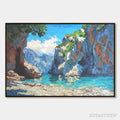 ARTOVITAS Amalfi Cove – Impasto Coastal Landscape Oil Painting - image 1