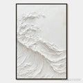 ARTOVITAS Alabaster Swell – Minimalist Textured Coastal Oil Painting - image 1
