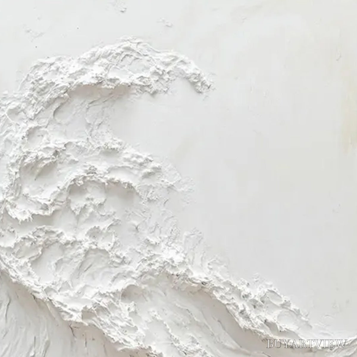 ARTOVITAS Alabaster Swell – Minimalist Textured Coastal Oil Painting - image 5