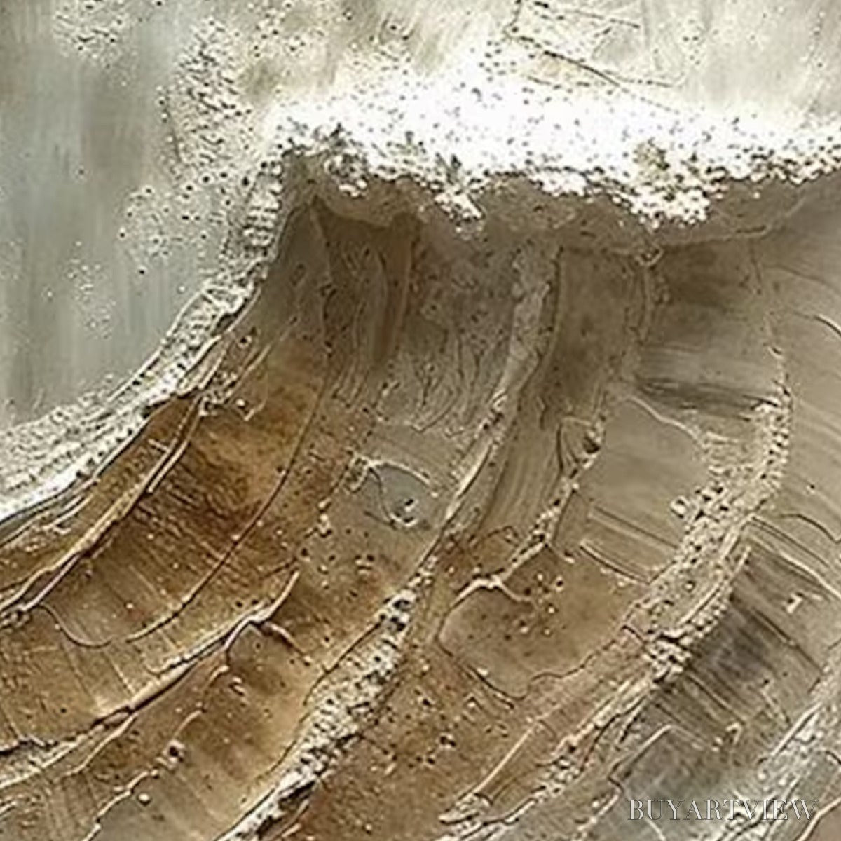 ARTOVITAS Tidal Whisper – Textured Wabi Sabi Coastal Diptych Oil Painting - image 5