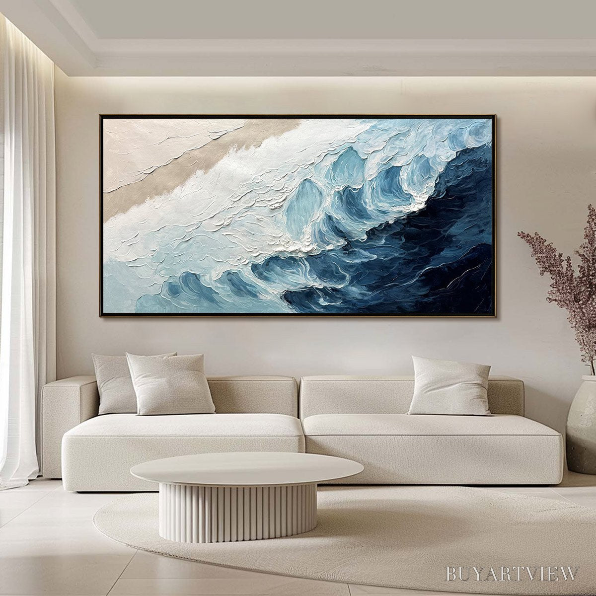 ARTOVITAS Ready to Ship | Crashing Waves – Textured Coastal Seascape Oil Painting - image 1