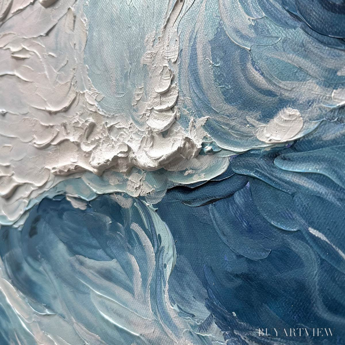 ARTOVITAS Ready to Ship | Crashing Waves – Textured Coastal Seascape Oil Painting - image 2