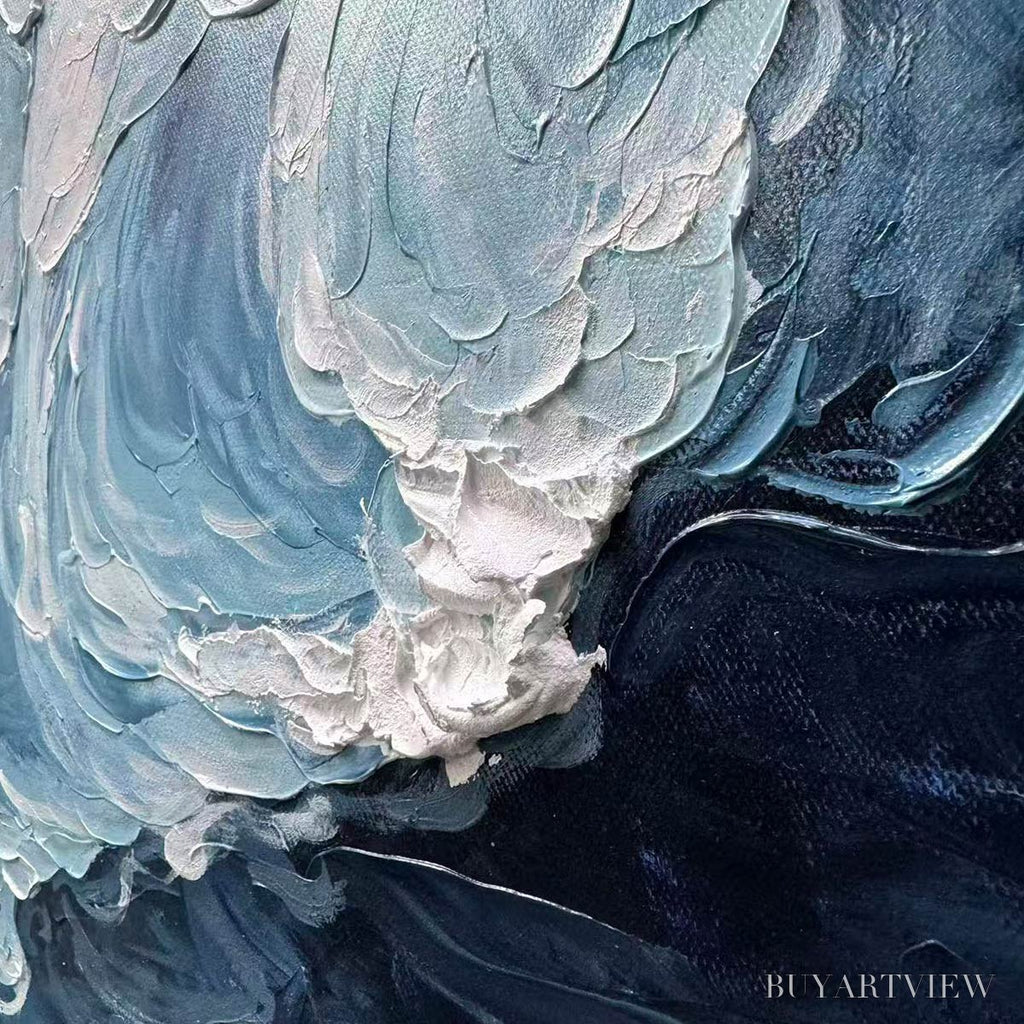 ARTOVITAS Ready to Ship | Crashing Waves – Textured Coastal Seascape Oil Painting - image 4