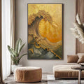 ARTOVITAS Ready to Ship | Golden Wave Dreams – A Work of Textured Sea Billows - image 1
