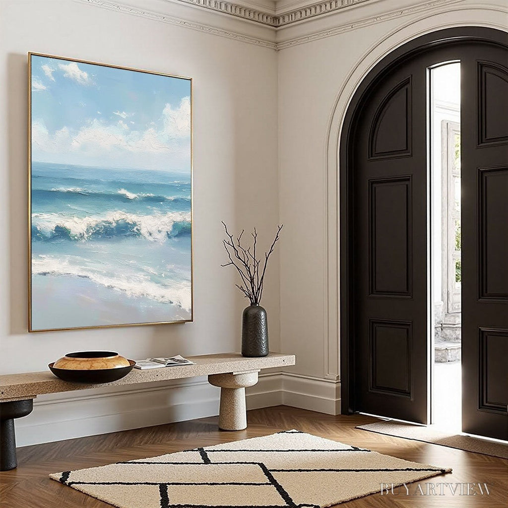 ARTOVITAS Azure Crest – Textured Impasto Seascape Oil Painting - image 6