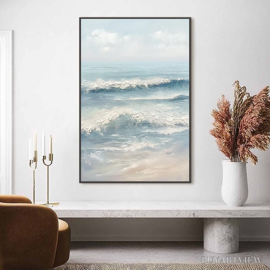 ARTOVITAS Serene Shore – Textured Minimalist Coastal Seascape - image 2