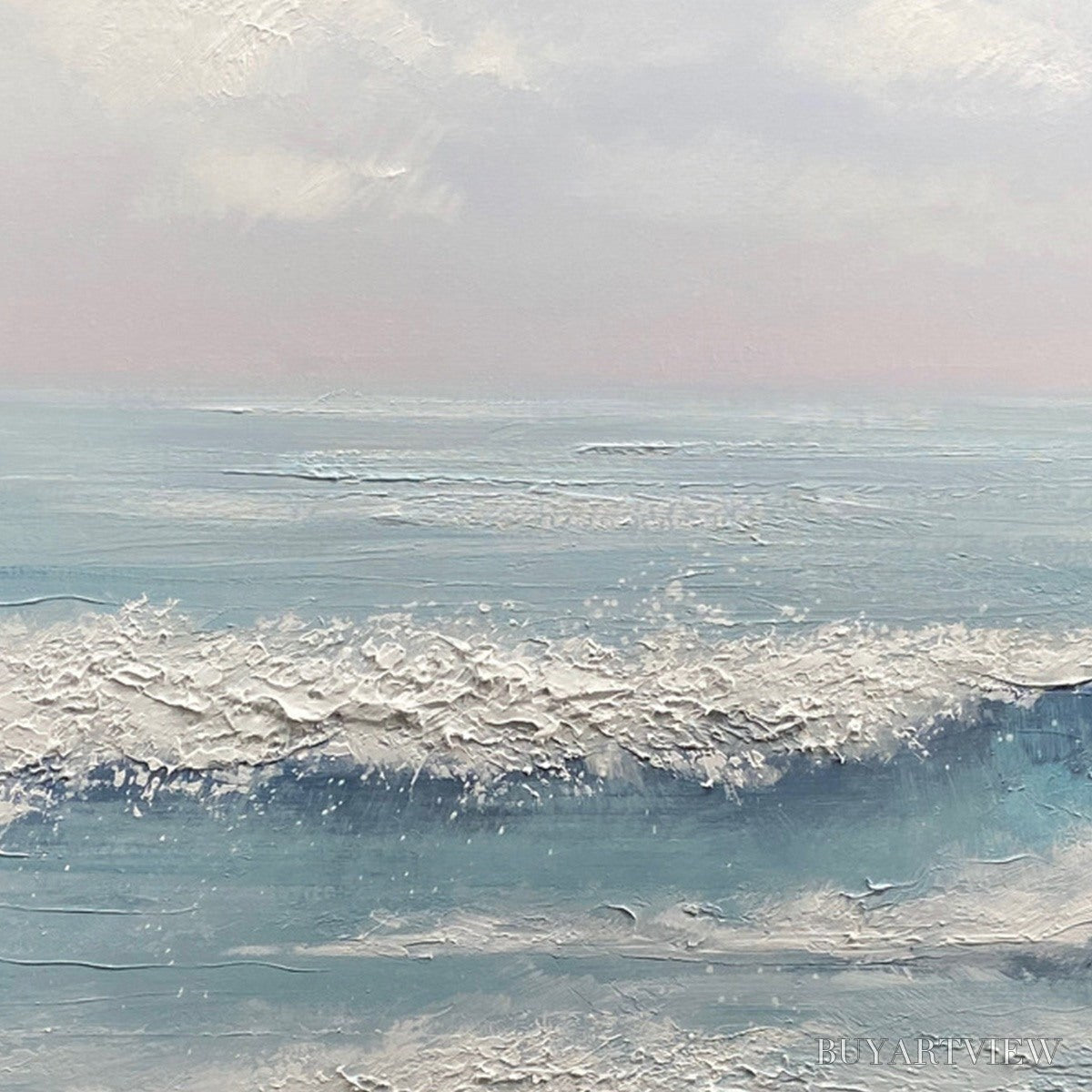 ARTOVITAS Serene Shore – Textured Minimalist Coastal Seascape - image 3
