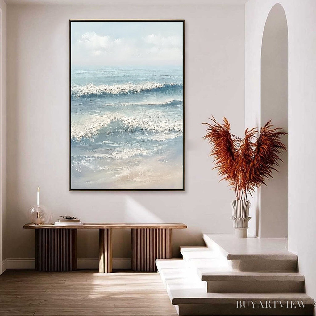 ARTOVITAS Serene Shore – Textured Minimalist Coastal Seascape - image 4