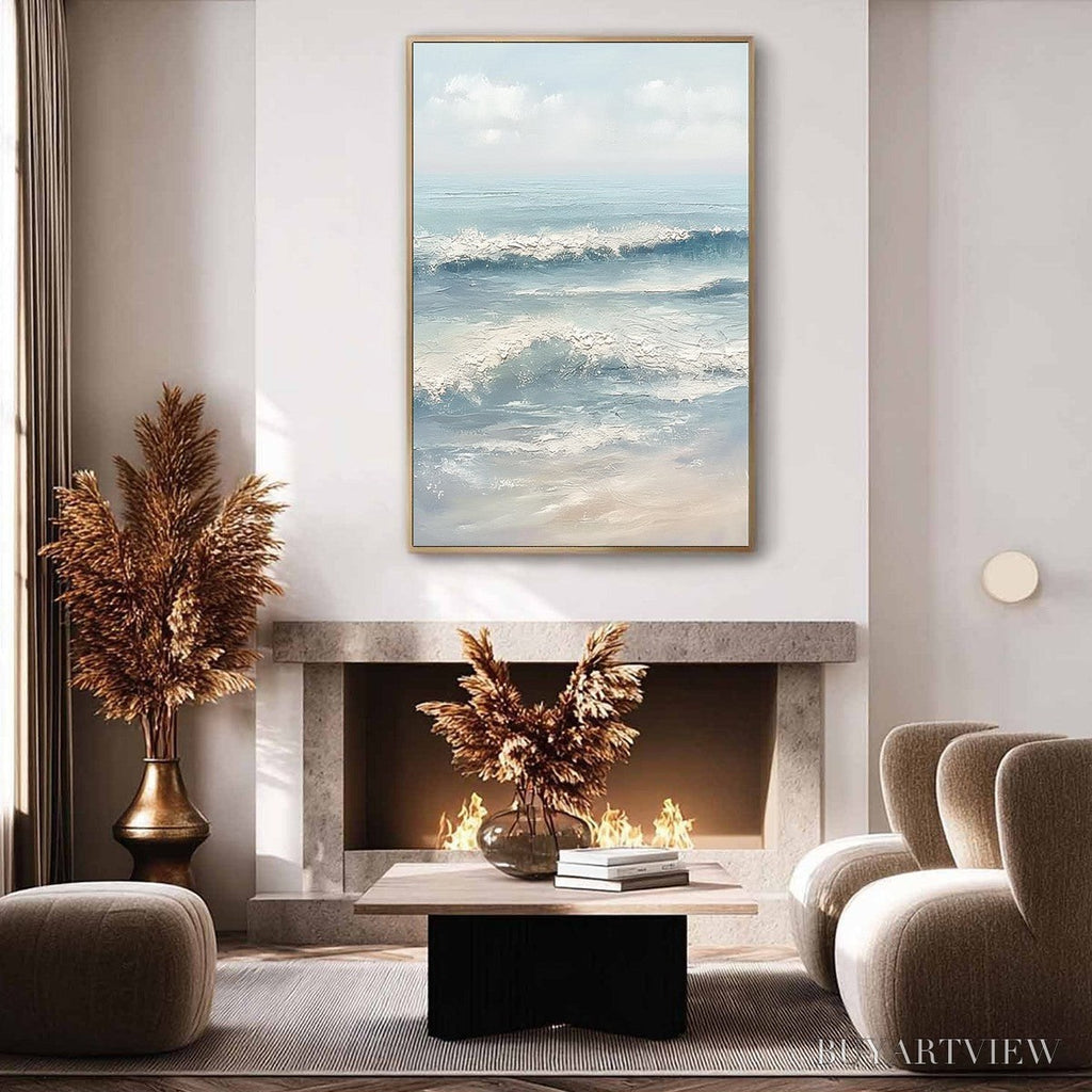 ARTOVITAS Serene Shore – Textured Minimalist Coastal Seascape - image 5