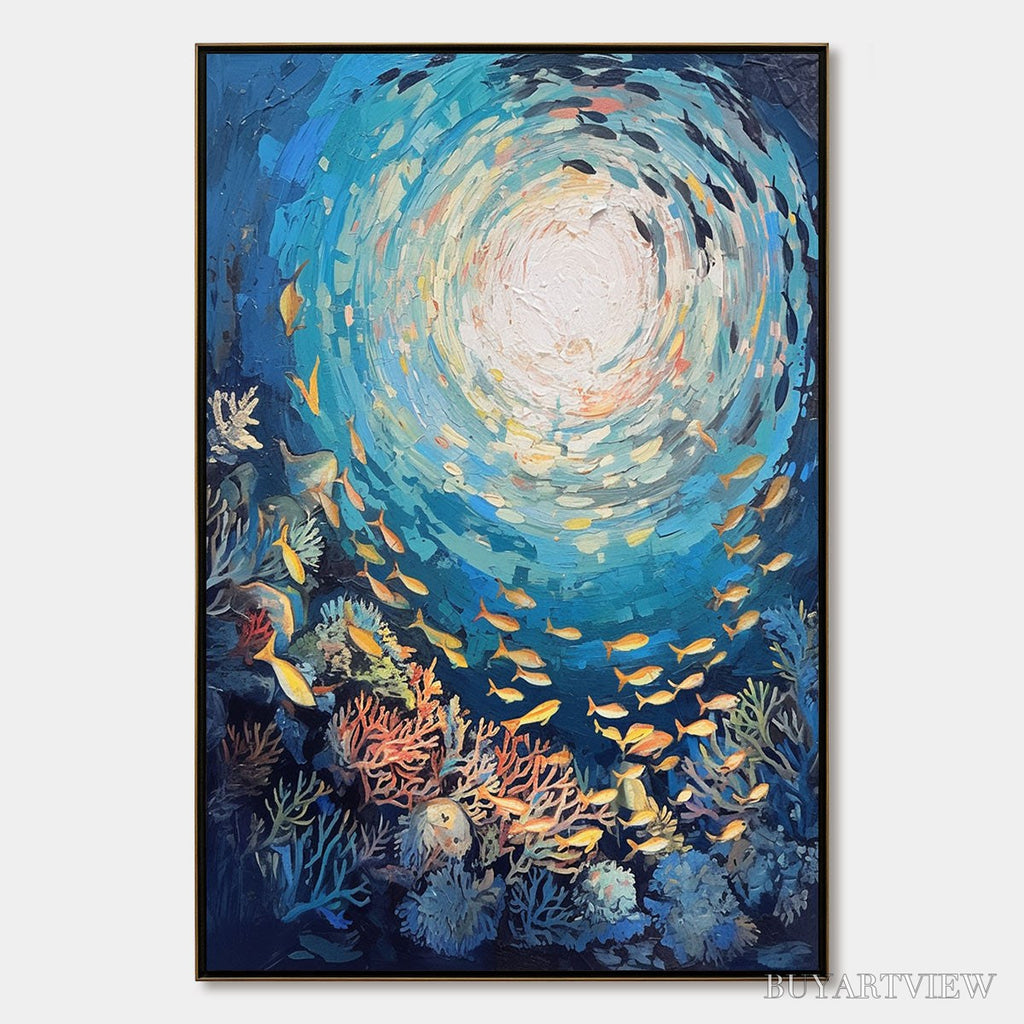 ARTOVITAS Ocean’S Grace – Textured Impasto Seascape Painting - image 1