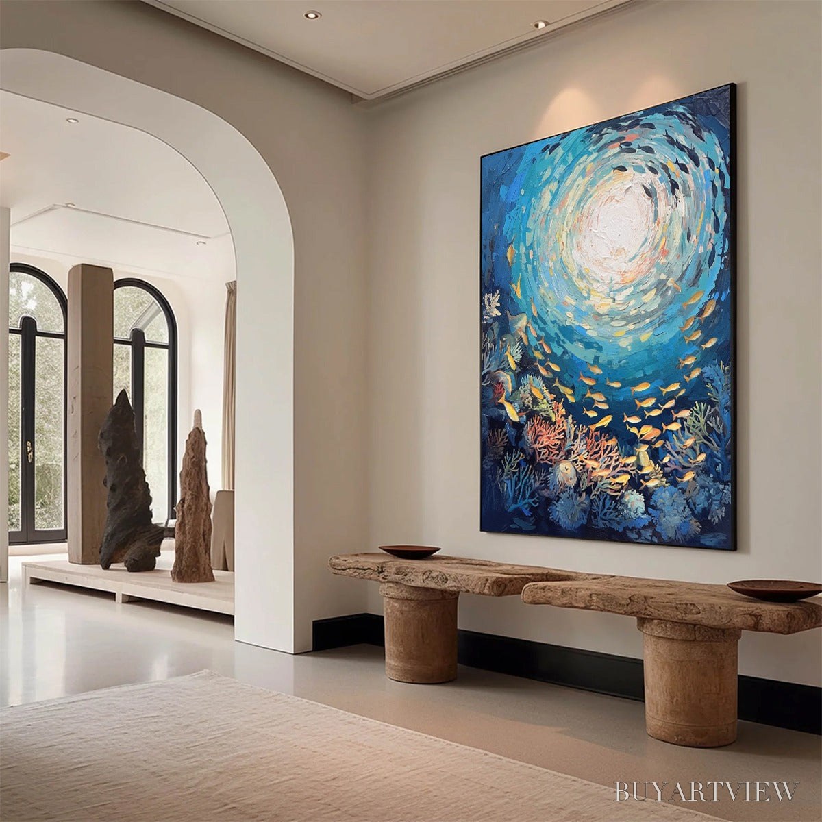 ARTOVITAS Ocean’S Grace – Textured Impasto Seascape Painting - image 2