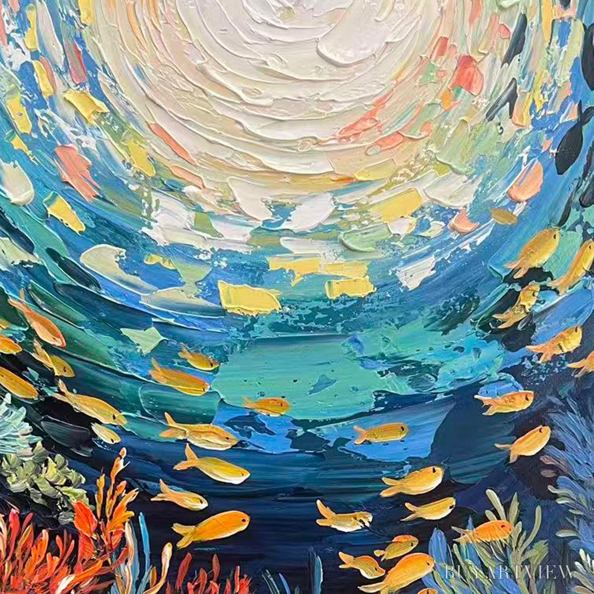 ARTOVITAS Ocean’S Grace – Textured Impasto Seascape Painting - image 3
