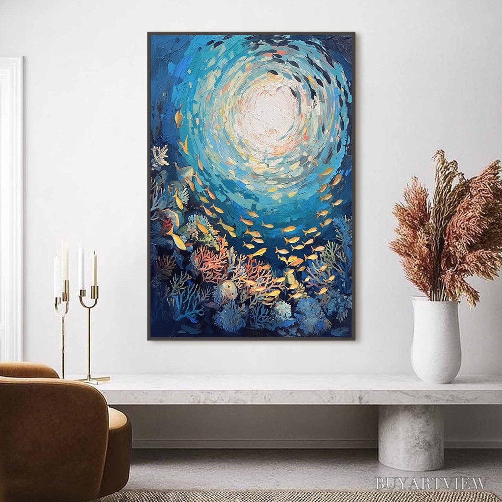 ARTOVITAS Ocean’S Grace – Textured Impasto Seascape Painting - image 4